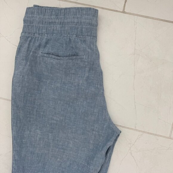 Athleta Linen Chambray Blue Jogger Style Pants - Picture 9 of 12